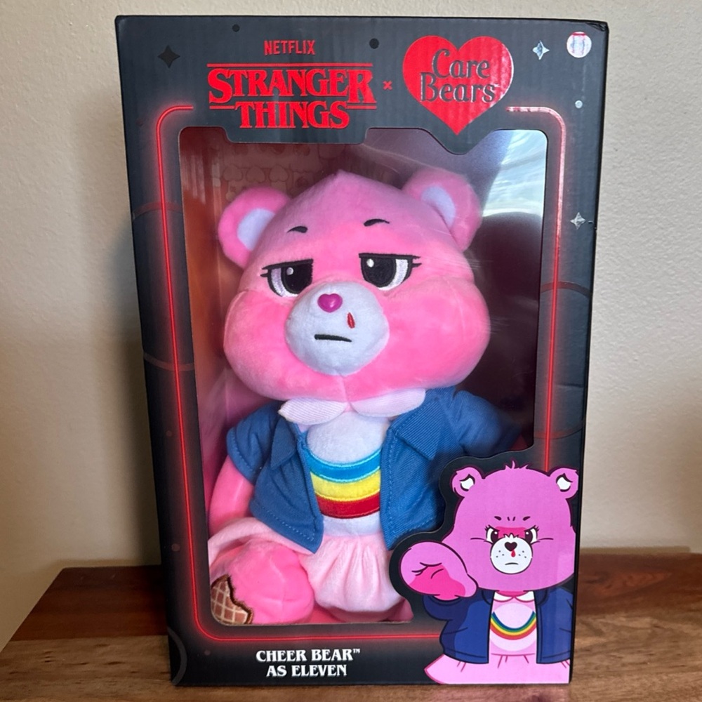 Stranger Things x Care Bears Cheer Bear as Eleven 12” Plush NEW